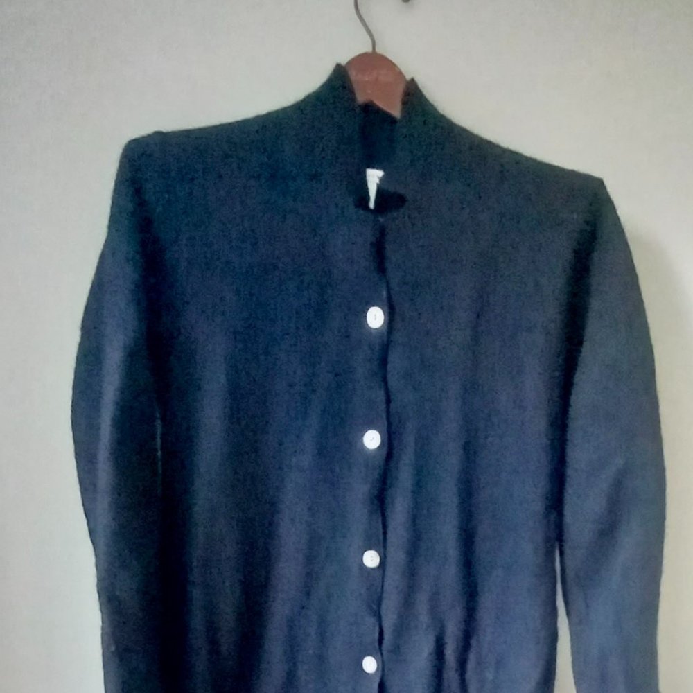 100% wool black sweater coat